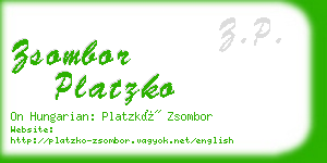 zsombor platzko business card